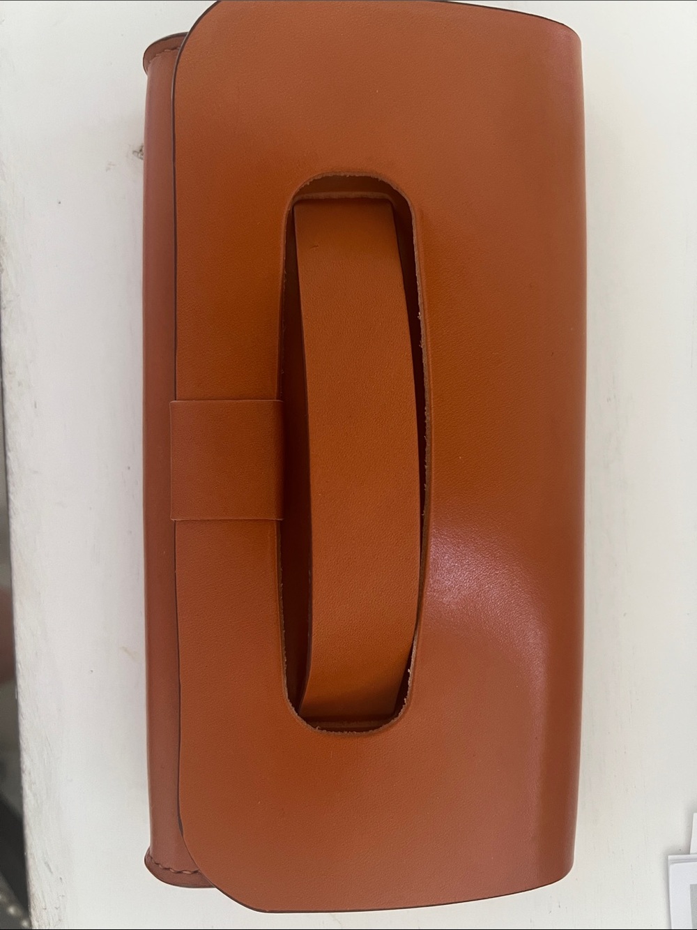 Women’s  Leather Handheld Clutch Bag - Tan